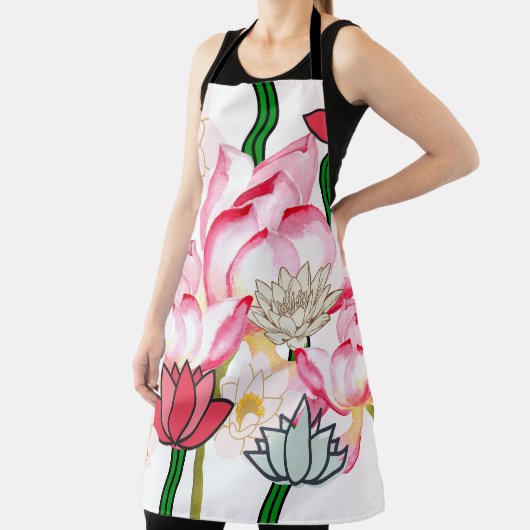 Mikitiez lotus roos flower tuin schort (Insitu)
