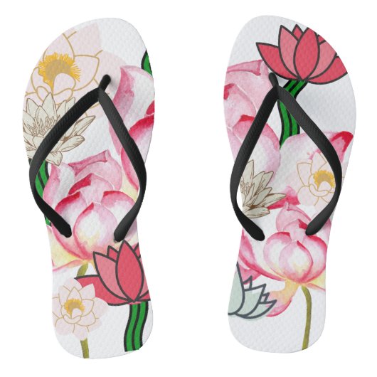 Mikitiez lotus roos flower tuin teenslippers (Voetbed)