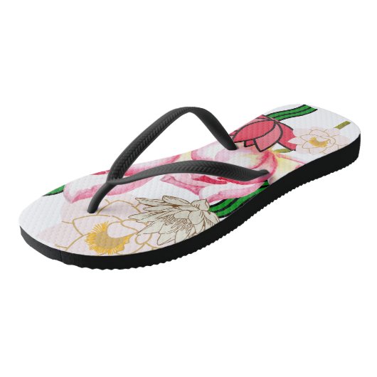 Mikitiez lotus roos flower tuin teenslippers (Schuin)