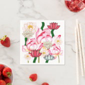 Mikitiez lotus rozen bloementuin servet (Insitu)