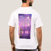 Mikitiez neko kattenportret vriend t-shirt (Achterkant)