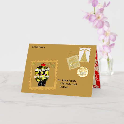 Mikitiez northpole expressmail stamp collection folie feestdagenkaart (Orchidee)