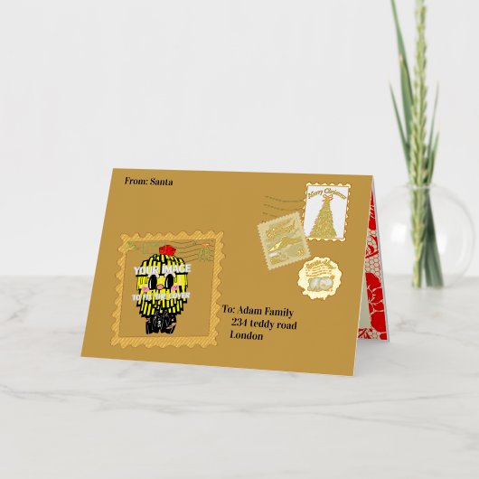 Mikitiez northpole expressmail stamp collection folie feestdagenkaart (Voorkant)