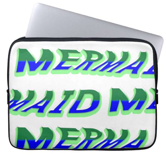 Mikitiez oceaanzeemeermin venus zee blauw laptop sleeve (Voorkant)