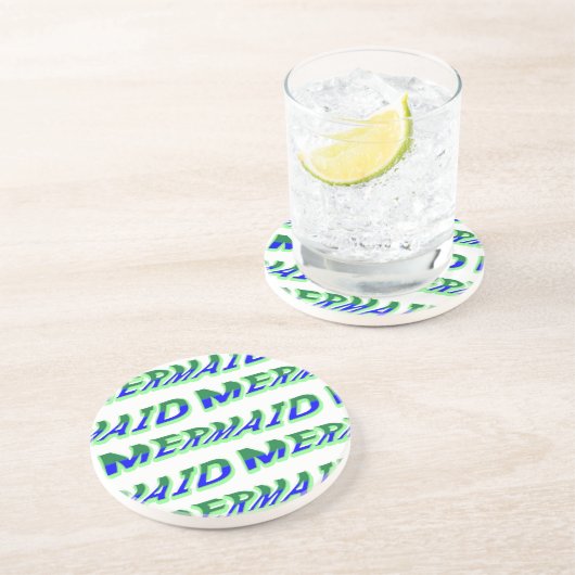 Mikitiez oceaanzeemeermin venus zee blauw zandsteen onderzetter (Zijkant)