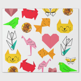 Mikitiez origami kanker zomer juweel dier kat cadeaupapier