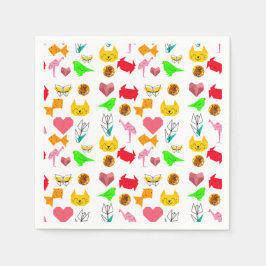 Mikitiez origami kanker zomer juweel dier kat servet