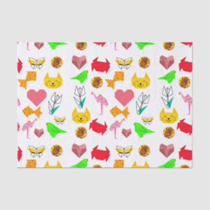 Mikitiez origami kanker zomer juweel dier kat tissuepapier