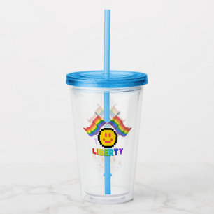 Mikitiez PE olympische spelen donut regenboog spor Acryl Drinkbeker