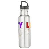 Mikitiez PE Olympische Spelen donut regenboog spor Waterfles (Achterkant)