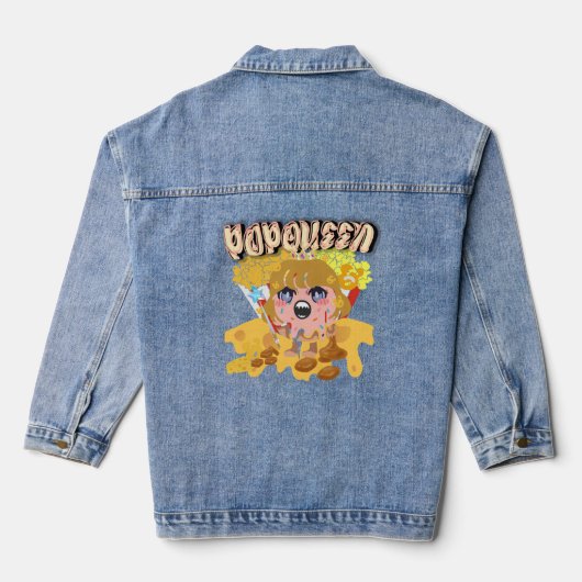 Mikitiez popcorn moivenight bioscoop denim jacket (Achterkant)