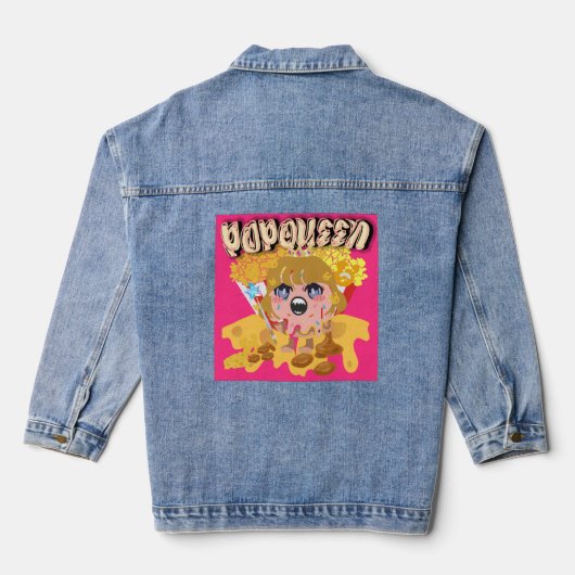 Mikitiez popcorn moivenight bioscoop denim jacket (Achterkant)
