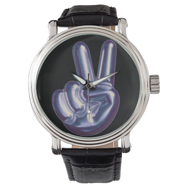 Mikitiez pride maand overwinning v zilver horloge (Voorkant)