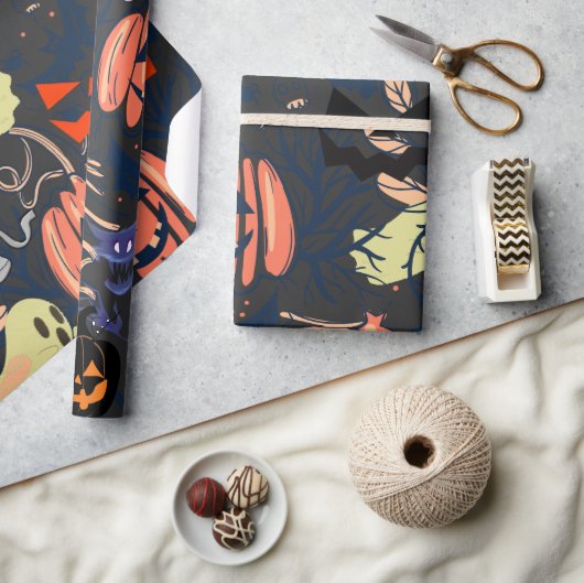 Mikitiez retro halloween ghouls pompoen cadeaupapier (Crafts)