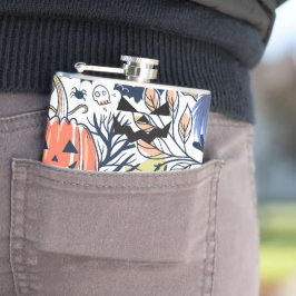 Mikitiez retro halloween ghouls pompoen heupfles