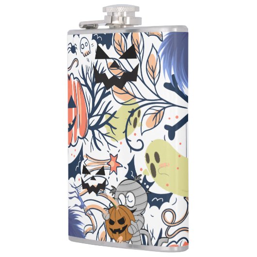 Mikitiez retro halloween ghouls pompoen heupfles (Links)