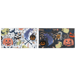 Mikitiez retro halloween ghouls pompoen kussensloop