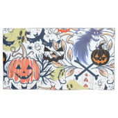 Mikitiez retro halloween ghouls pompoen kussensloop (Voorkant-Links)