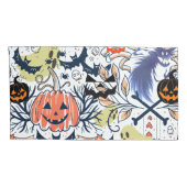 Mikitiez retro  halloween ghouls pompoen kussensloop (Achterkant-Rechts)