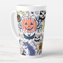 Mikitiez retro halloween ghouls pompoen latte mok