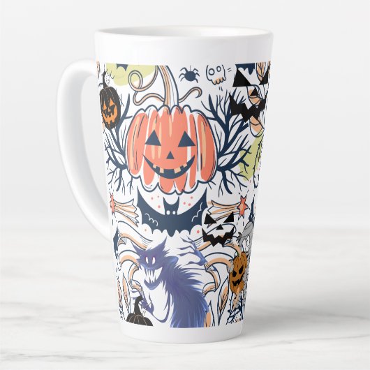 Mikitiez retro  halloween ghouls pompoen latte mok (Linkerhoek)