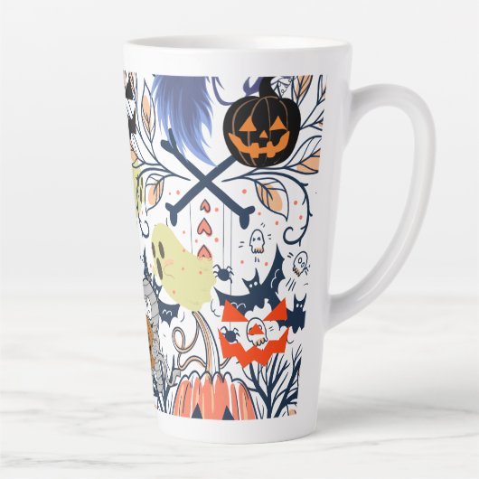 Mikitiez retro halloween ghouls pompoen latte mok (Rechts)