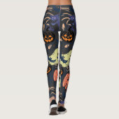 Mikitiez retro  halloween ghouls pompoen leggings (Achterkant)