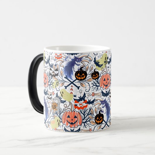Mikitiez retro halloween ghouls pompoen magische mok (Voorkant links)