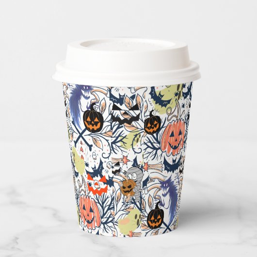 Mikitiez retro halloween ghouls pompoen papieren bekers (Links)