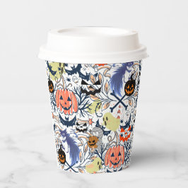 Mikitiez retro halloween ghouls pompoen papieren bekers