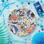 Mikitiez retro halloween ghouls pompoen papieren bordje (Feest)