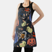 Mikitiez retro halloween ghouls pompoen schort (Insitu)