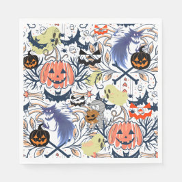 Mikitiez retro halloween ghouls pompoen servet