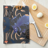 Mikitiez retro halloween ghouls pompoen theedoek (Quarter Fold)