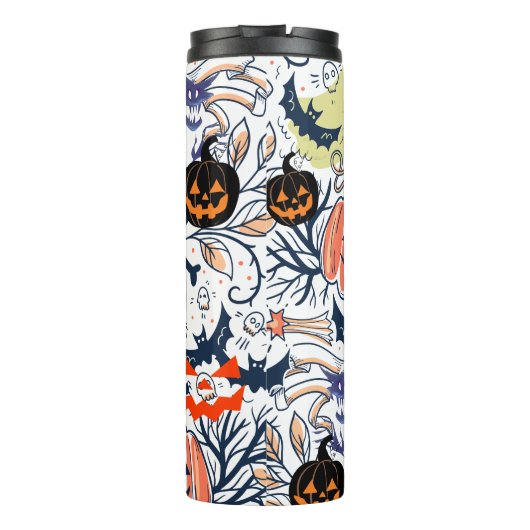 Mikitiez retro halloween ghouls pompoen thermosbeker (Achterkant)