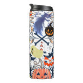 Mikitiez retro halloween ghouls pompoen thermosbeker (Geroteerd rechts)