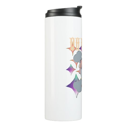 Mikitiez rockster schedel rode verjaardag redlip thermosbeker (Gedraaid links)