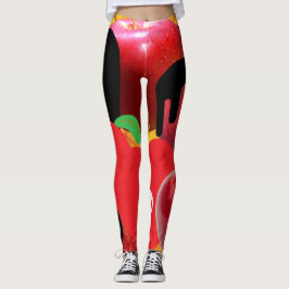 Mikitiez rode schedel giftige appel vegan zomer leggings