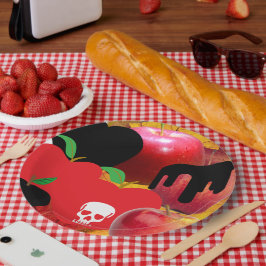 Mikitiez rode schedel giftige appel vegan zomer papieren bordje