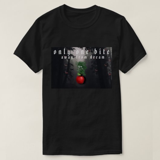 Mikitiez rode schedel giftige appel vegan zomer t-shirt (Design voorkant)