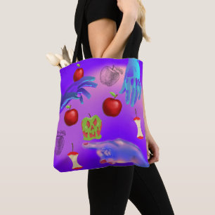 Mikitiez rode schedel giftige appel vegan zomer tote bag