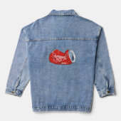 Mikitiez rode Steenbok cola pop ster Denim Jacket (Achterkant)
