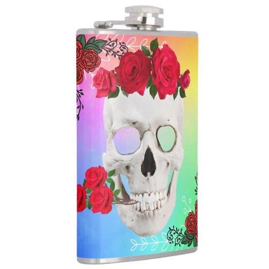 Mikitiez roos baroqueart regenboogsteen heupfles (Rechts)