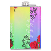 Mikitiez roos baroqueart regenboogsteen heupfles (Achterkant)