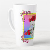 Mikitiez roos baroqueart regenboogsteen latte mok (Linkerhoek)