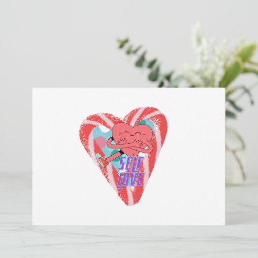 Mikitiez roze hart zelfliefde juni tweeling kaart (Staand voorkant)