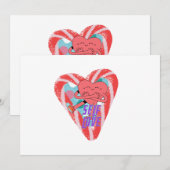 Mikitiez roze hart zelfliefde juni tweeling kaart (Voorkant / Achterkant)