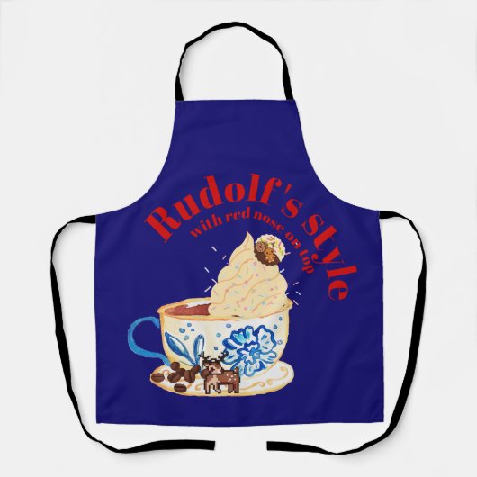 Mikitiez rudolf rednose raindeAll-Over Print Schor Schort (Voorkant)