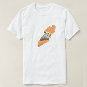 Mikitiez ruimte popje schedel hamburger chips frit t-shirt