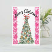 Mikitiez rustic chirstmas vintage cozy farmhouse kaart (Staand voorkant)